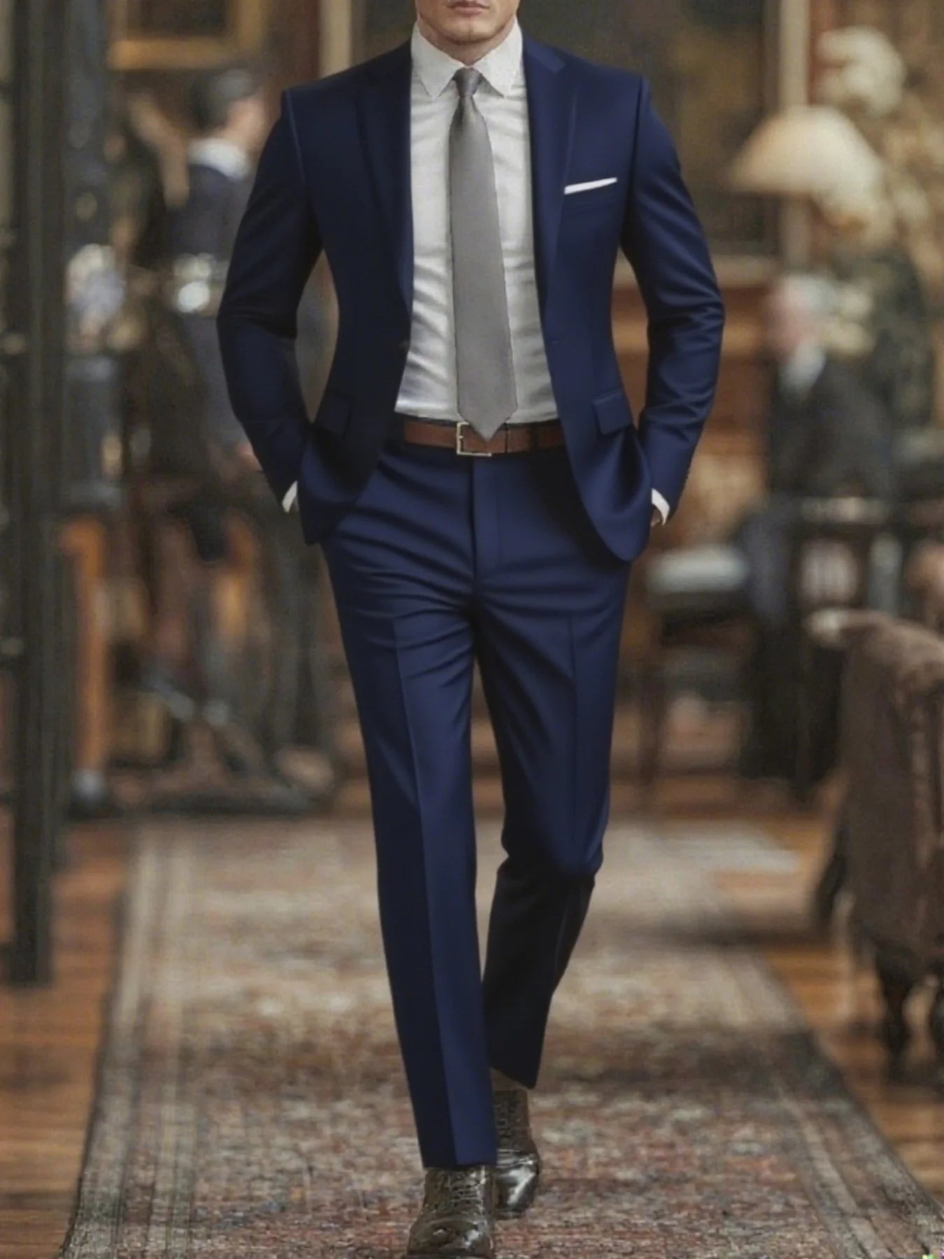 Men's Suit 2pcs Set, Elegant Formal Jacket And Pants, Great Wear for Wedding, Party And Formal Dinner