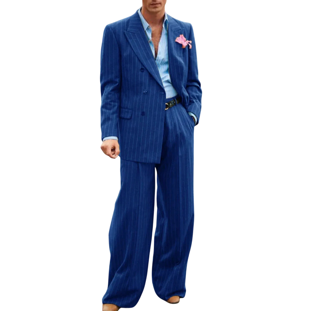 Mens Striped Suit Two Piece Suit Elegant Fashion Suit Casual Fashion Work Wear Party Dress Mens Commuter Wear Mens Clothing