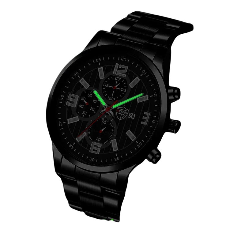 Mens Fashion Sports Watches For Men Business Stainless Steel Quartz Wristwatch Calendar Man Casual Leather Luminous Clock Watch