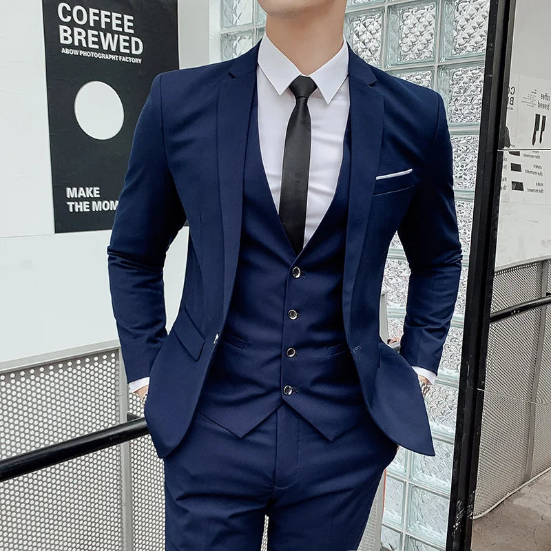 Suits Men's Fashionable Banquet Tailored Solid-color Dance Singer Trend Host Casual Wedding Banquet Dress Male Star Performance