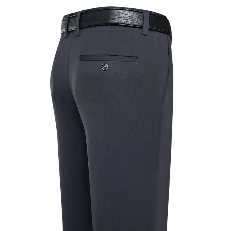 Suit Pants Men Business Casual Trousers Formal Dress Straight Pants Elastic Black Navy Blue Male Clothing