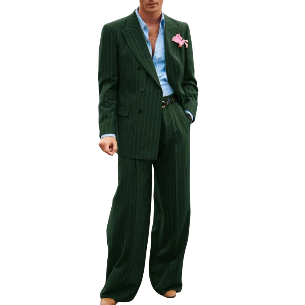 Mens Striped Suit Two Piece Suit Elegant Fashion Suit Casual Fashion Work Wear Party Dress Mens Commuter Wear Mens Clothing