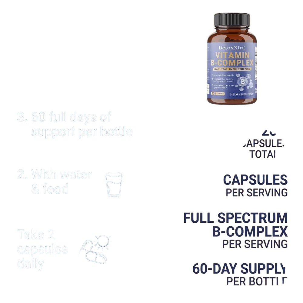 Vitamin B Complex Capsules Relieve Stress Energy Metabolism Nervous System Immune Wellness Support Vegetable Capsules