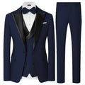Luxury Men'sTuxedo 3-Piece SuitSatin Peak Lapel Blazer Waistcoat Pants, Elegant Formal Outfit for WeddingPromGala