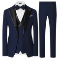 Luxury Menstuxedo 3 Piece Suitsatin Peak Lapel Blazer Waistcoat Pants Elegant Formal Outfit For Weddingpromgala