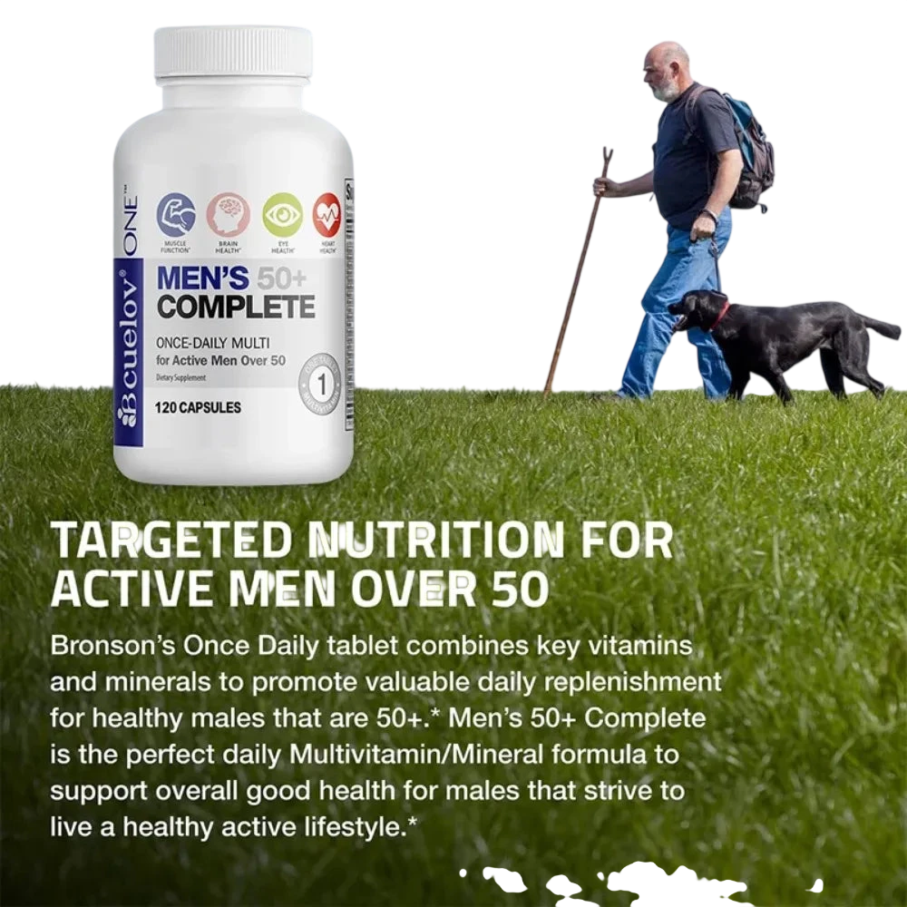 Mens Multivitamin For 50 High Potency Formula For Brain Eye Heart Health For Brain Eye Heart Health 120 Capsules