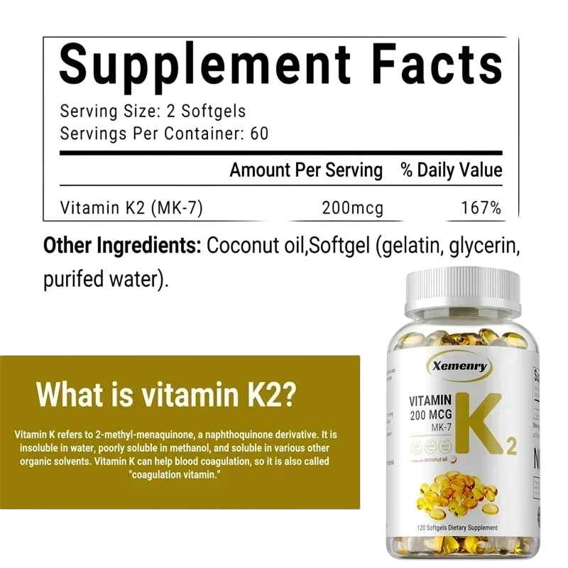 Vitamin K2 Mk 7 Supplement Supports Immune Function Joint Heart Health Superior Absorption Boosts Energy Non Gmo