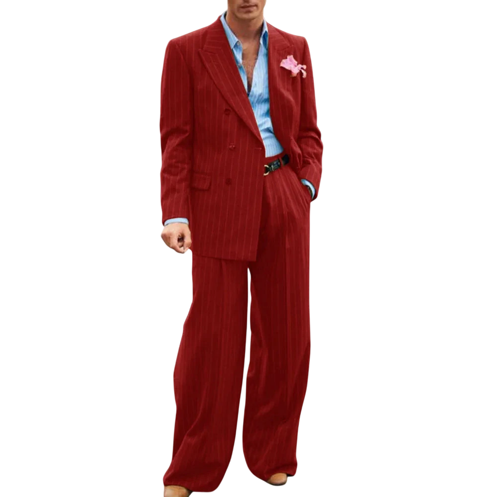 Mens Striped Suit Two Piece Suit Elegant Fashion Suit Casual Fashion Work Wear Party Dress Mens Commuter Wear Mens Clothing