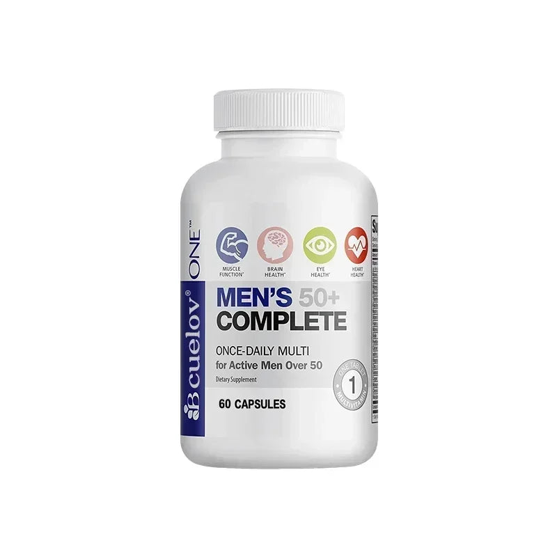 Men's Multivitamin for 50+ - High Potency Formula, for Brain, Eye & Heart Health, for Brain, Eye & Heart Health, 120 Capsules