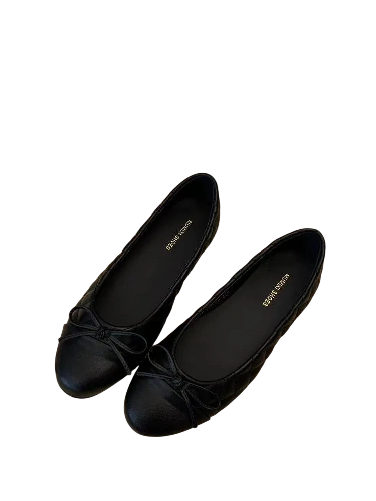 Womens Two Tone Bowtie Flat Heel Loafers Slip On Round Toe Dress Flats Comfortable Vintage Shoes For Office Daily Wear Party