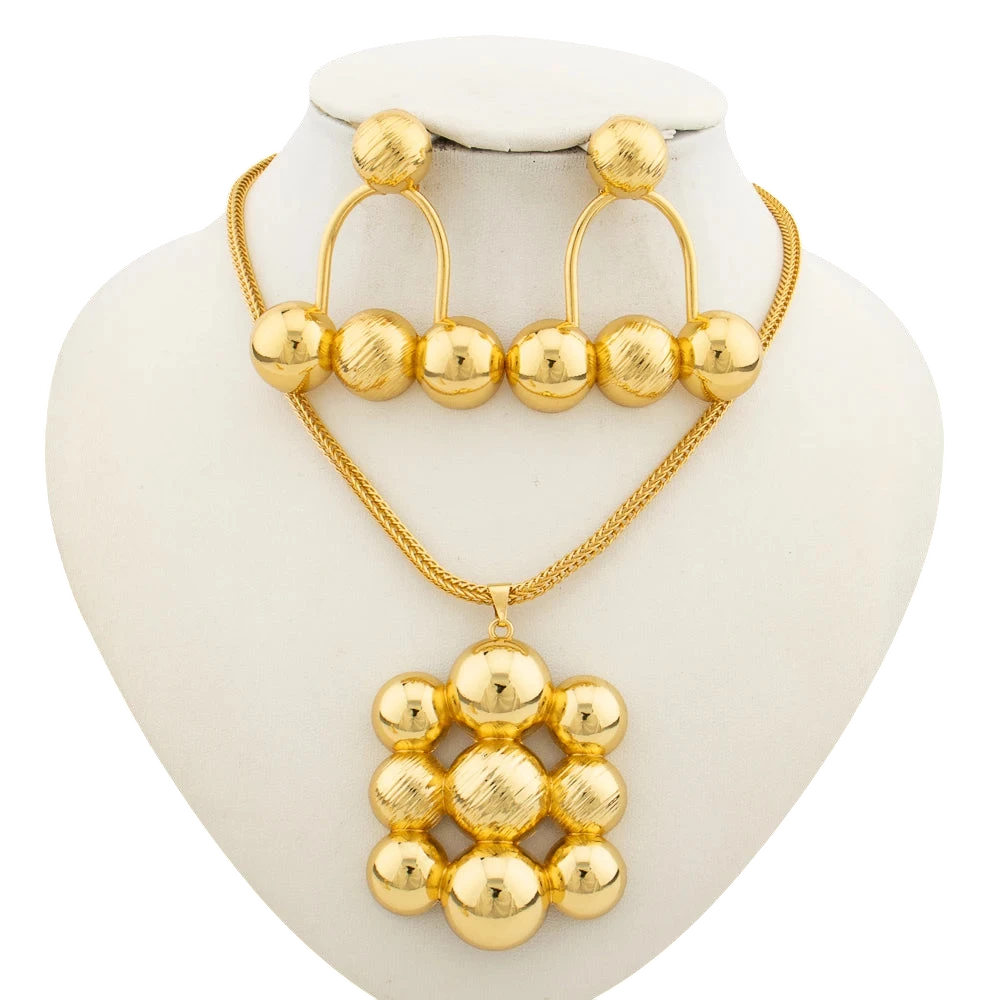 Jewelry Set For Women Luxury Pendant Necklace And Dangle Earrings Weddings Bridal Bangle Ring Set Gifts