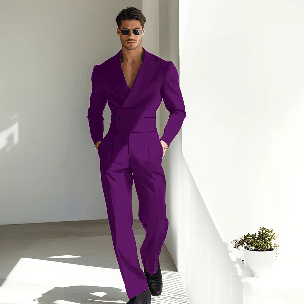 Sexy Men Suits Special Occasion Peak Lapel Skim High Quality Strong 2 Pieces Jacket Pants Banquet Business Luxuery Male Clothing