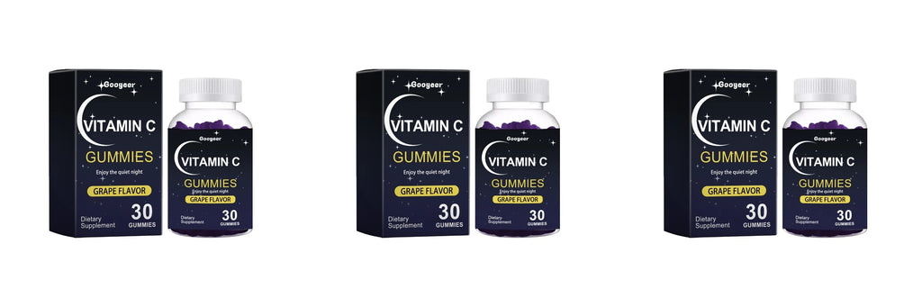 Vitamin C Gummies 30pcs Grape Flavor Chewable Dietary Supplement with Lutein Pectin Daily Immune Antioxidant Eye Support