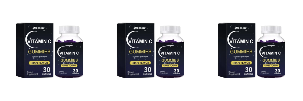 Vitamin C Gummies 30Pcs Grape Flavor Chewable Dietary Supplement With Lutein Pectin Daily Immune Antioxidant Eye Support