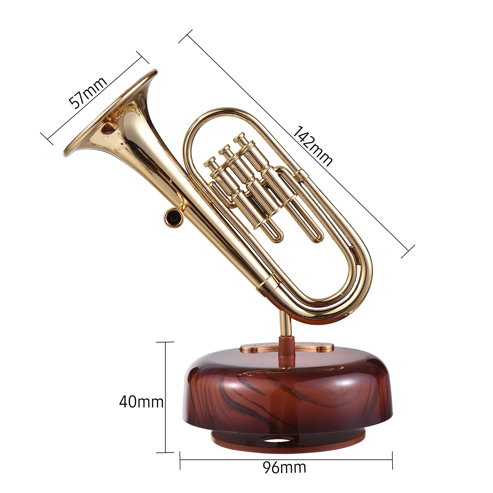 Saxophone Music Box Classical Wind Up Musicbox Twirling Music Box Rotating Base French Horn Trumpet Saxophone