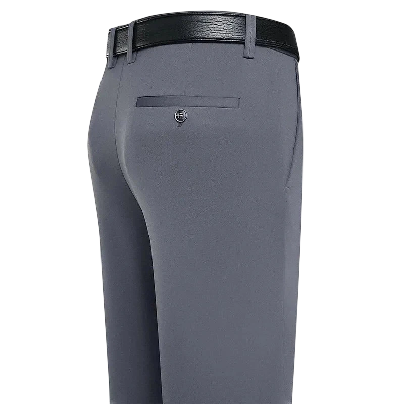 Suit Pants Men Business Casual Trousers Formal Dress Straight Pants Elastic Black Navy Blue Male Clothing