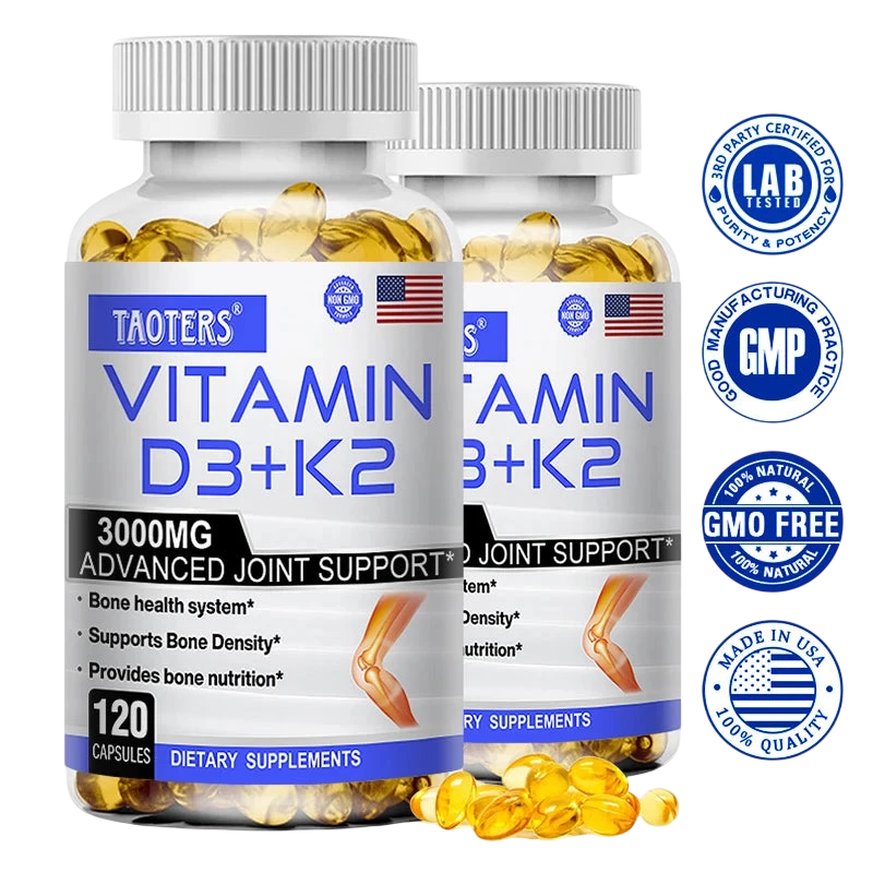 Vitamin D3 K2 Capsules Helps Regulate Calcium Metabolism And Supports Teeth Bones Heart Health Joint Health And Immunity