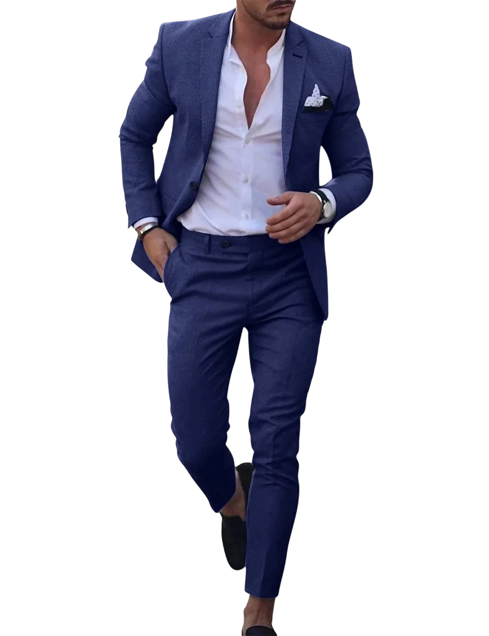 2026 Mens Suit Sets Fashion Party Formal Business Outfit Solid Tuxedo Single Button Blazer Pants Wedding Groom Dress Two Pieces