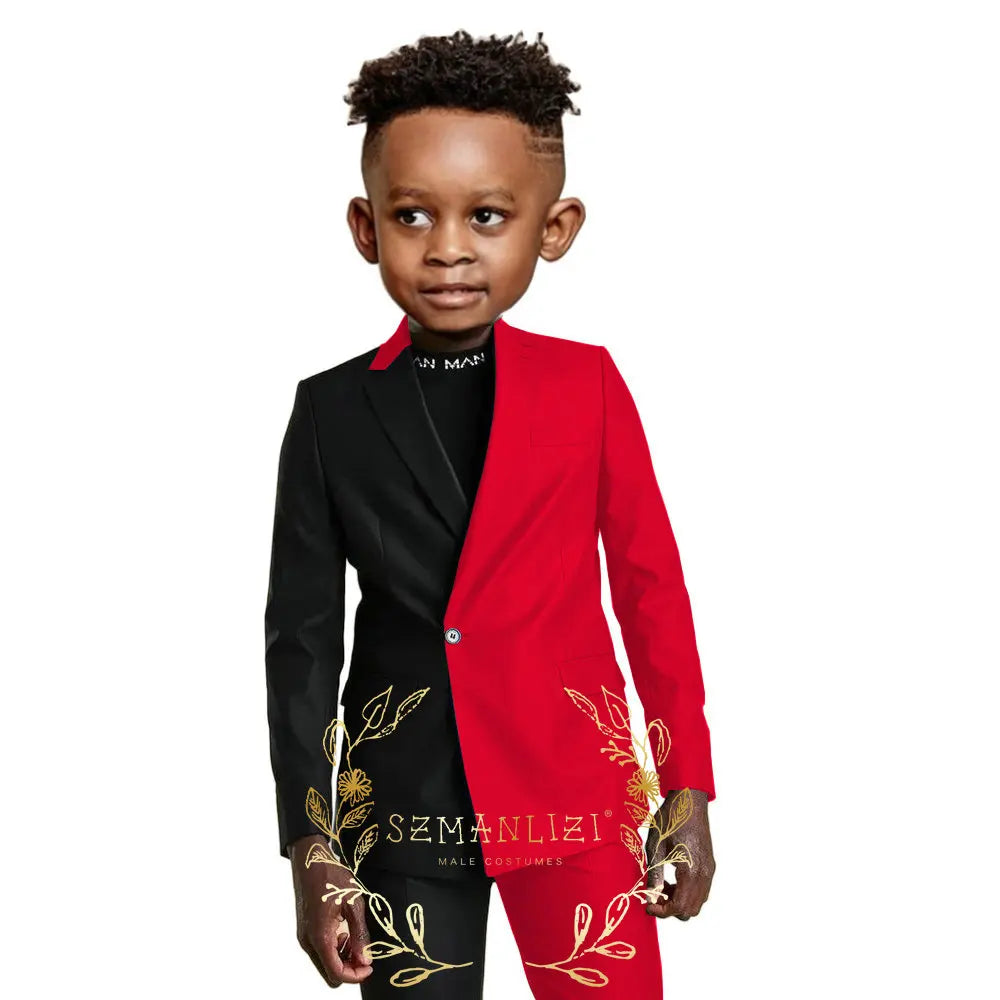 Suits for Flower Boy Kids Formal Jacket Pants Wedding Tuxedo 2 Pieces Children Suit for Birthday Party Photograph Show