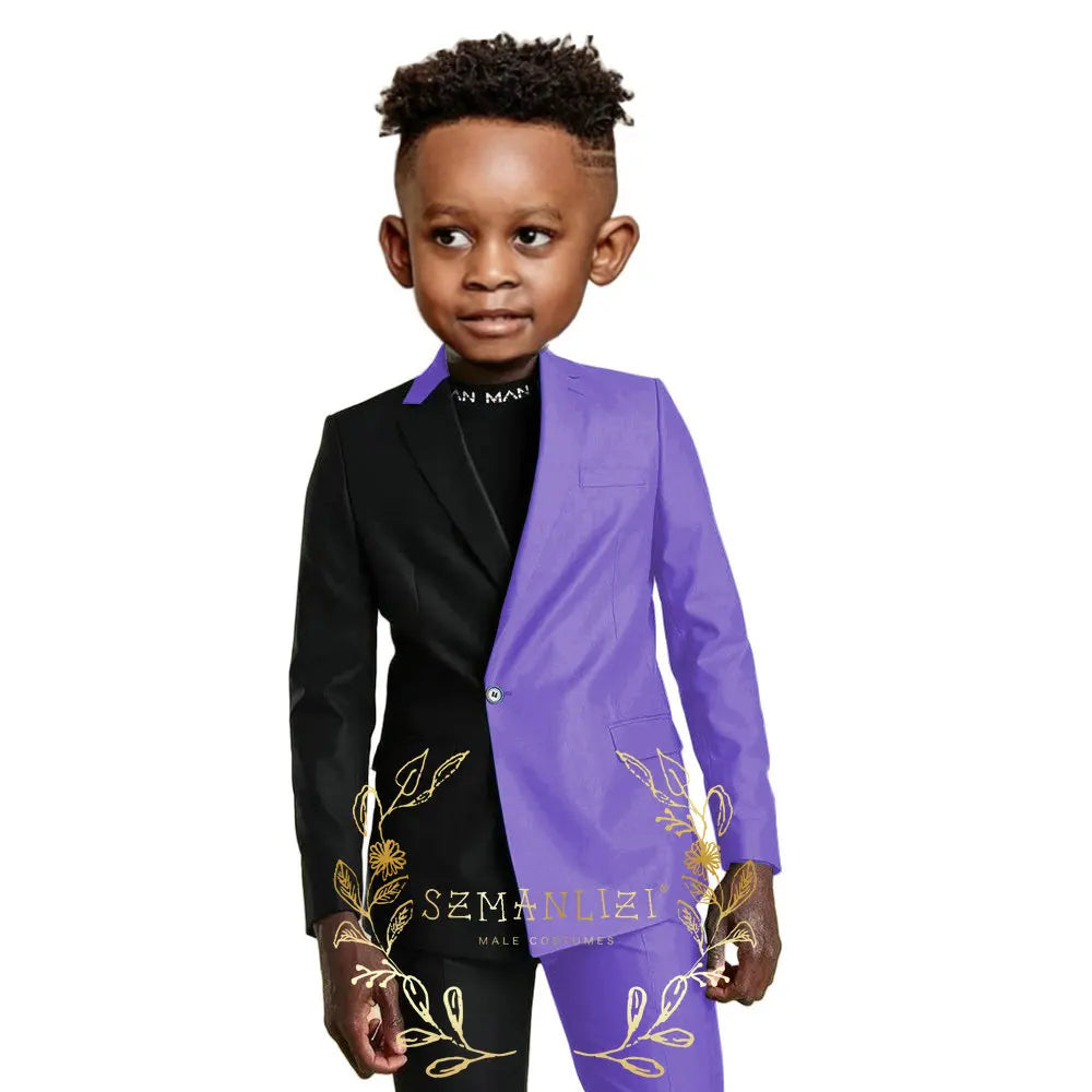Suits for Flower Boy Kids Formal Jacket Pants Wedding Tuxedo 2 Pieces Children Suit for Birthday Party Photograph Show