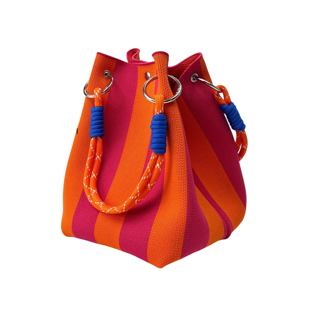 Striped Handbag Large Capacity Storage Bag Versatile Multi Color Handbag Stylish Bucket Bag