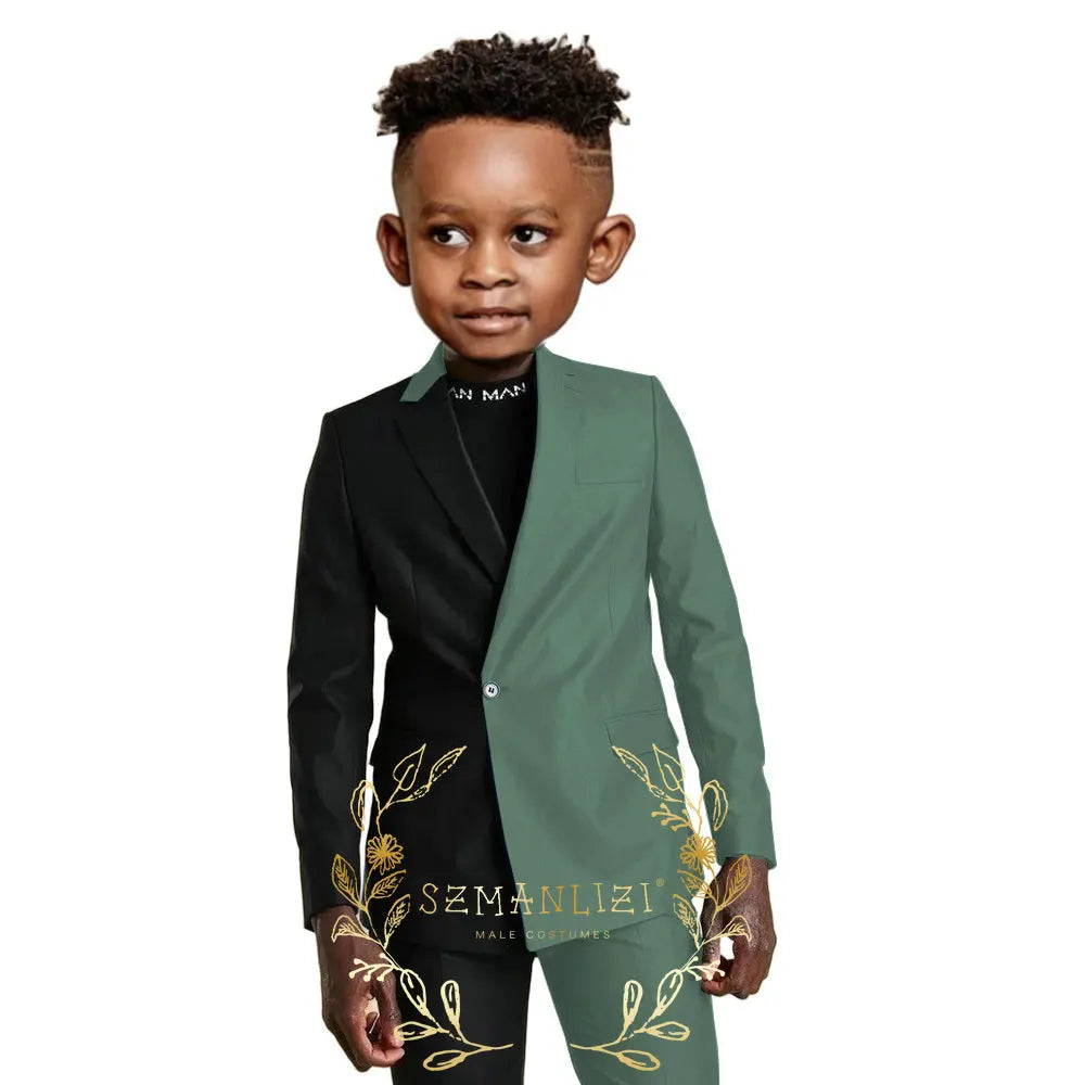 Suits for Flower Boy Kids Formal Jacket Pants Wedding Tuxedo 2 Pieces Children Suit for Birthday Party Photograph Show