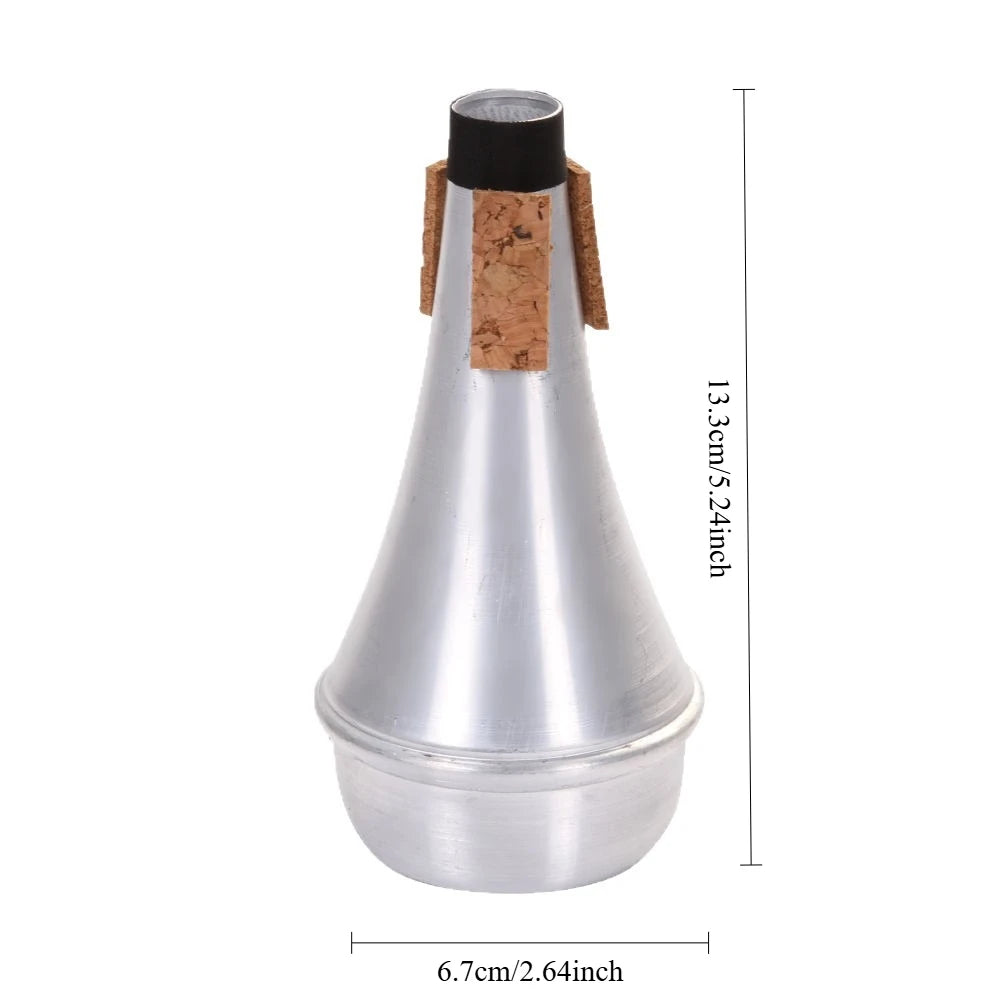 Mute for Trumpet Aluminium Silver Portable Straight Trumpets Mute For Jazz Instrument Practice Beginner