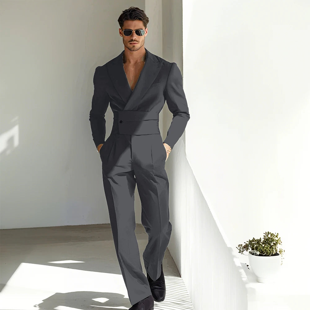 Sexy Men Suits Special Occasion Peak Lapel Skim High Quality Strong 2 Pieces Jacket Pants Banquet Business Luxuery Male Clothing