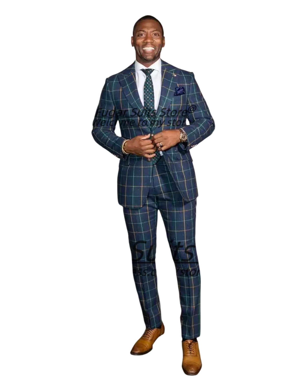 Customized British Style Colorful Lines Plaid Men Suits 2 Pieces Sets Slim Fit Groom Prom Tuxedos Business Male Formal Blazers