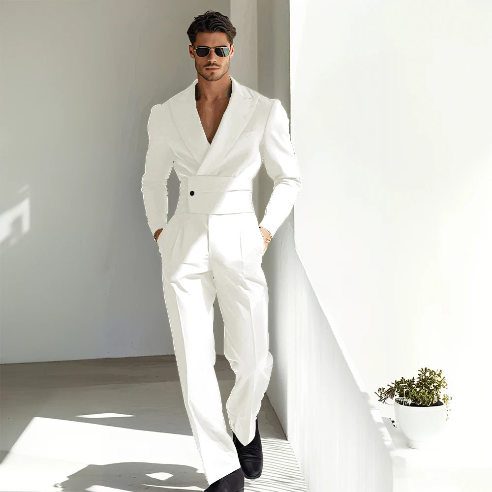 Sexy Men Suits Special Occasion Peak Lapel Skim High Quality Strong 2 Pieces Jacket Pants Banquet Business Luxuery Male Clothing