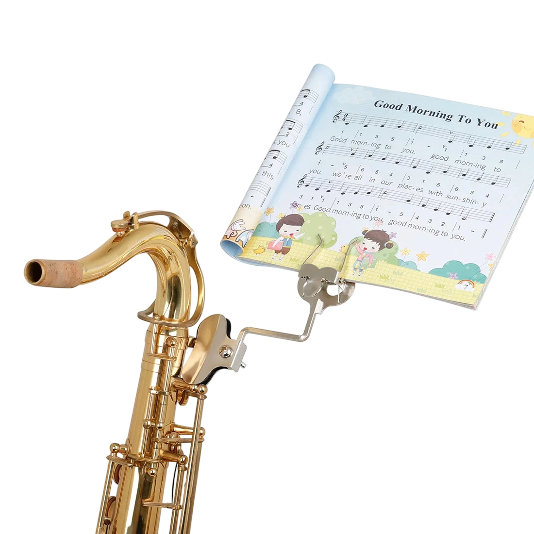 Irin Saxophone Sheet Music Stand Marching Sheet Music Lyre Clip Portable Metal Stand For Alto Tenor Sax Trumpet Clarinet Horn