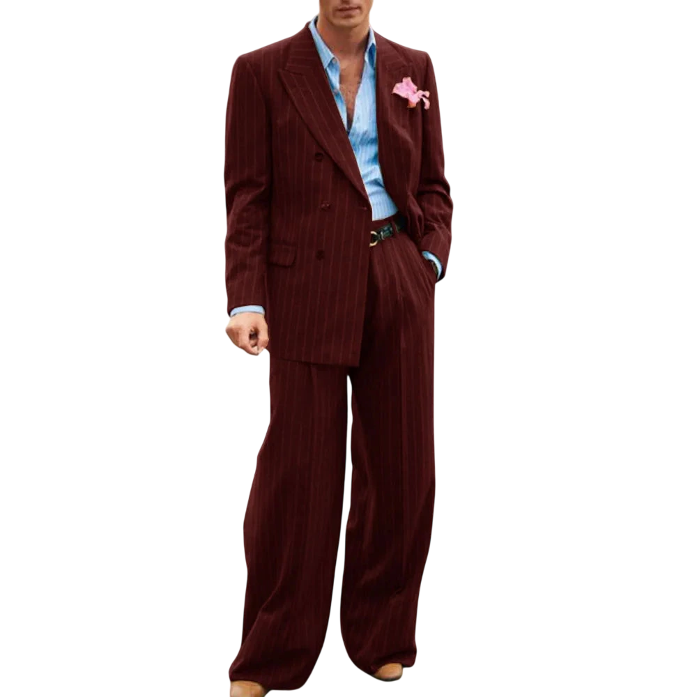 Mens Striped Suit Two Piece Suit Elegant Fashion Suit Casual Fashion Work Wear Party Dress Mens Commuter Wear Mens Clothing