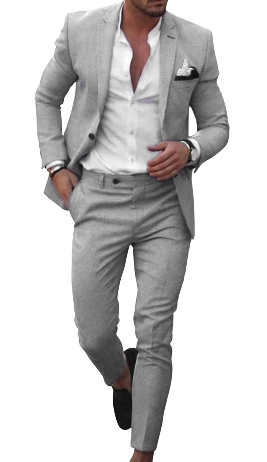 2026 Mens Suit Sets Fashion Party Formal Business Outfit Solid Tuxedo Single Button Blazer Pants Wedding Groom Dress Two Pieces