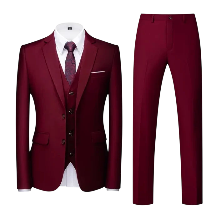 Purple Mens Suit Suit Suit And Vest Plus Pants Fashionable And Casual Two Button Three Piece Suit 16Colors Asian Size M 6Xl