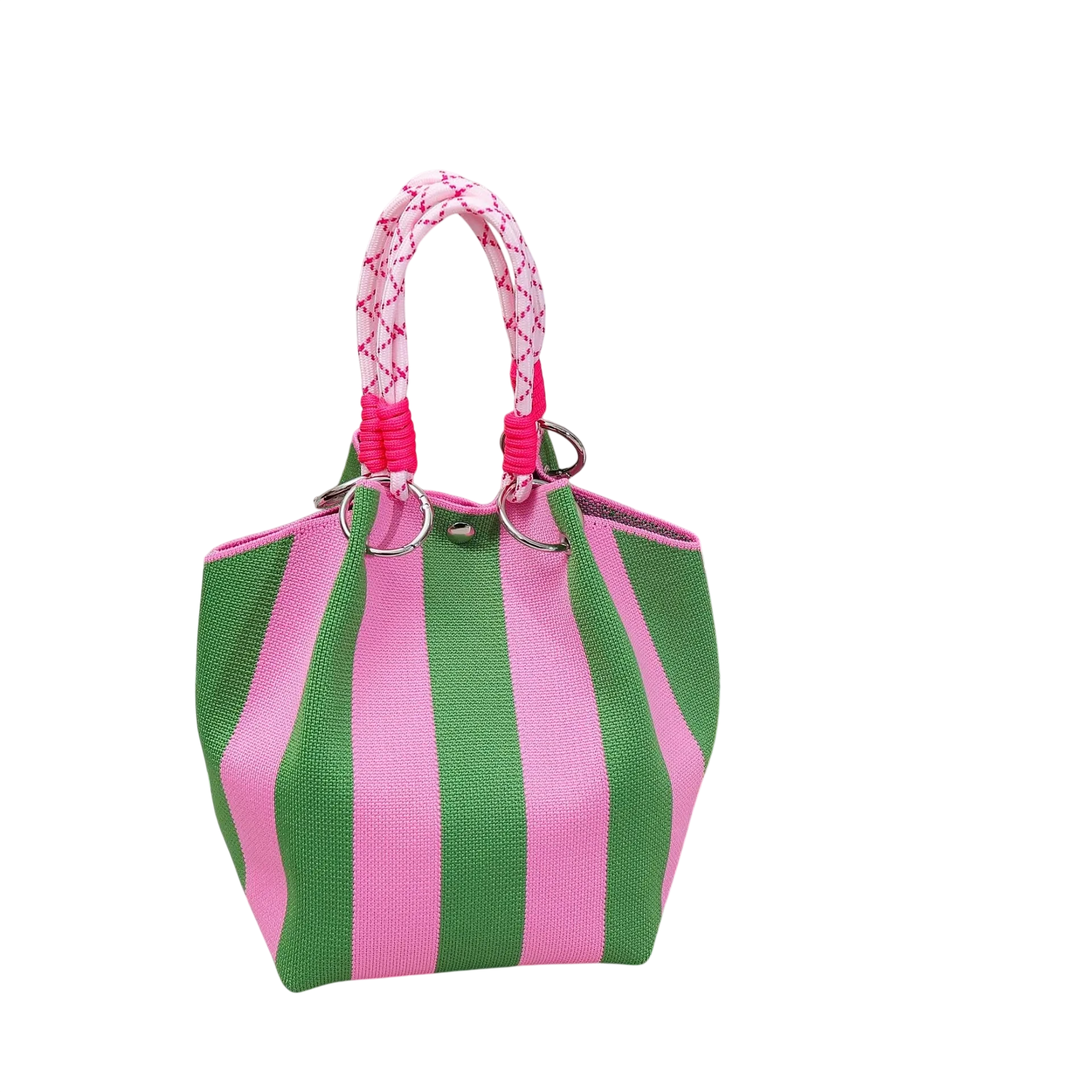 Striped Handbag Large Capacity Storage Bag Versatile Multi Color Handbag Stylish Bucket Bag