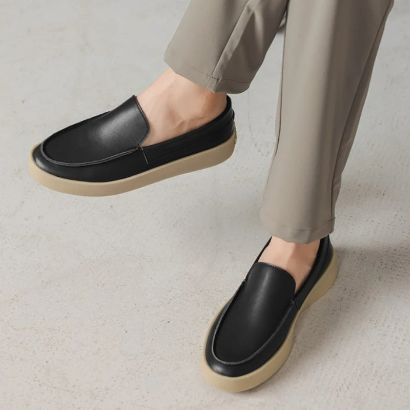 Men's Leather Shoes Formal Dresses Fashionable Flat Bottomed Walking Shoes Lightweight and Comfortable Casual Oxford Shoes Trend
