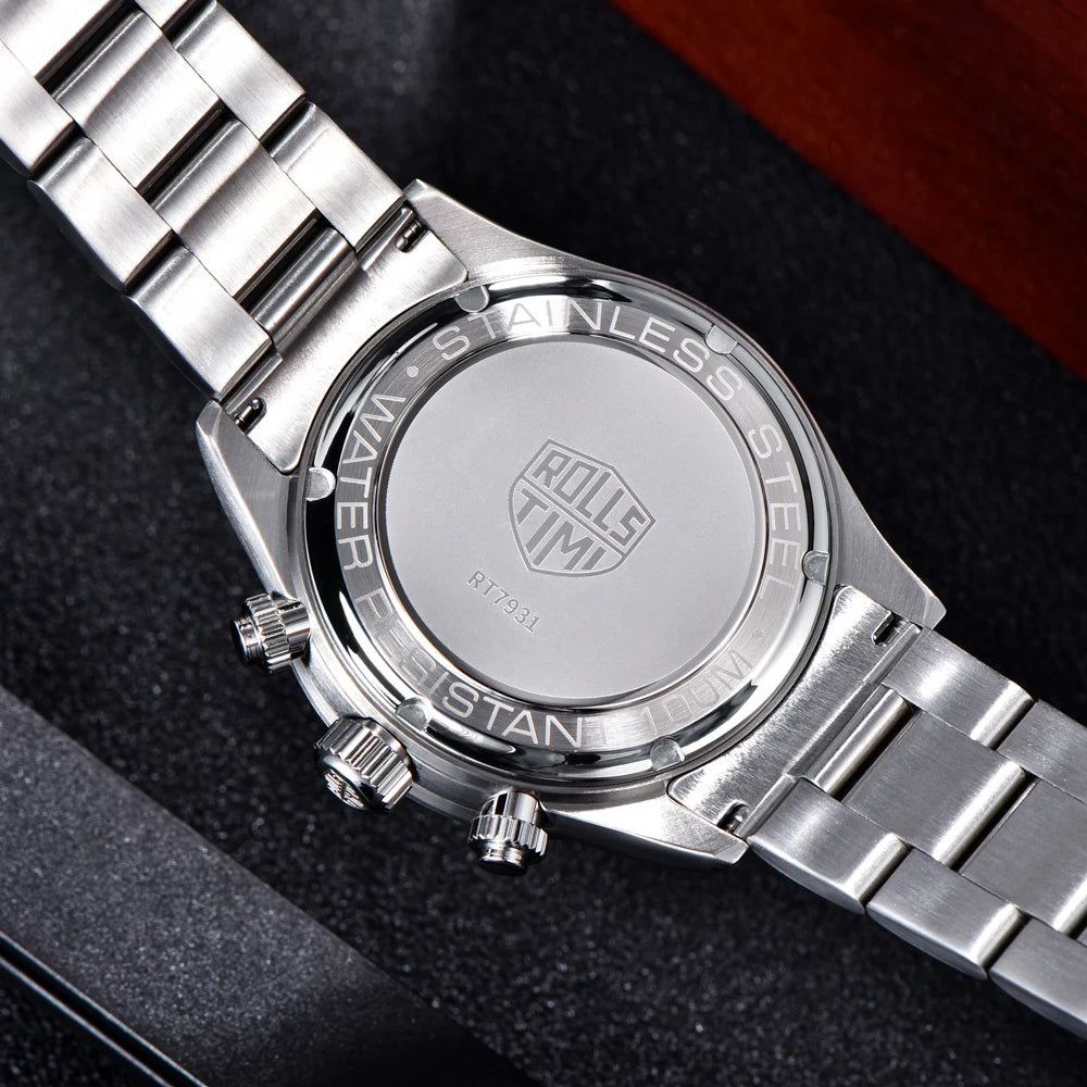 Men's Watch 2026 New RollsTimi Luxury Luminous Quartz Watches For Man Gift Waterproof Stainless Steel Chronograph Man Clocks