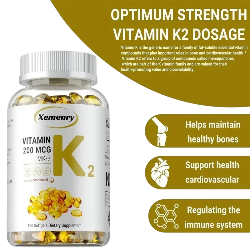 Vitamin K2 Mk 7 Supplement Supports Immune Function Joint Heart Health Superior Absorption Boosts Energy Non Gmo