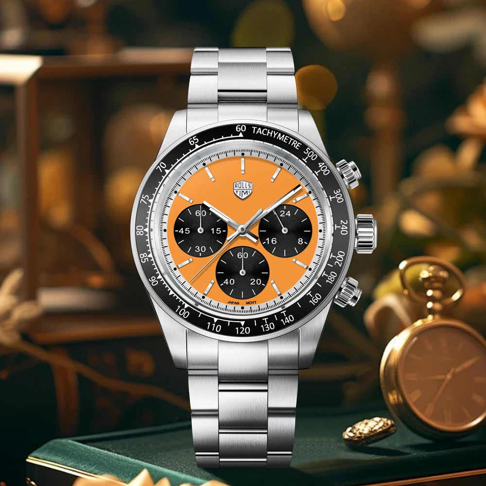 Men's Watch 2026 New RollsTimi Luxury Luminous Quartz Watches For Man Gift Waterproof Stainless Steel Chronograph Man Clocks