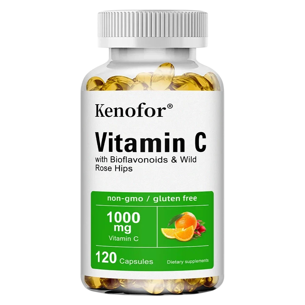 Vitamin C 1000Mg With Bioflavonoids Wild Rose Hips Supports Skin Health Antioxidant Immune System Health 120 Capsules