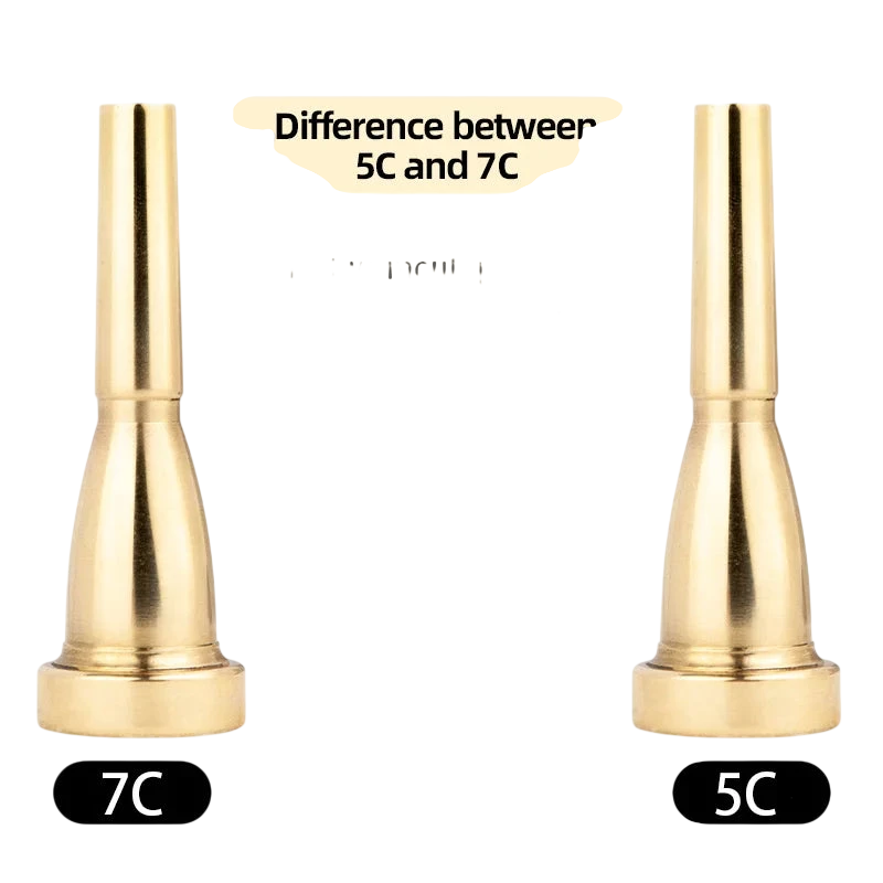 Gold Plated 7C Small Trumpet For Student Band School Beginner Trumpet Mouthpiece Musical Instrument Accessory Bullet Shaped Universal Labor Saving Mouthpiece