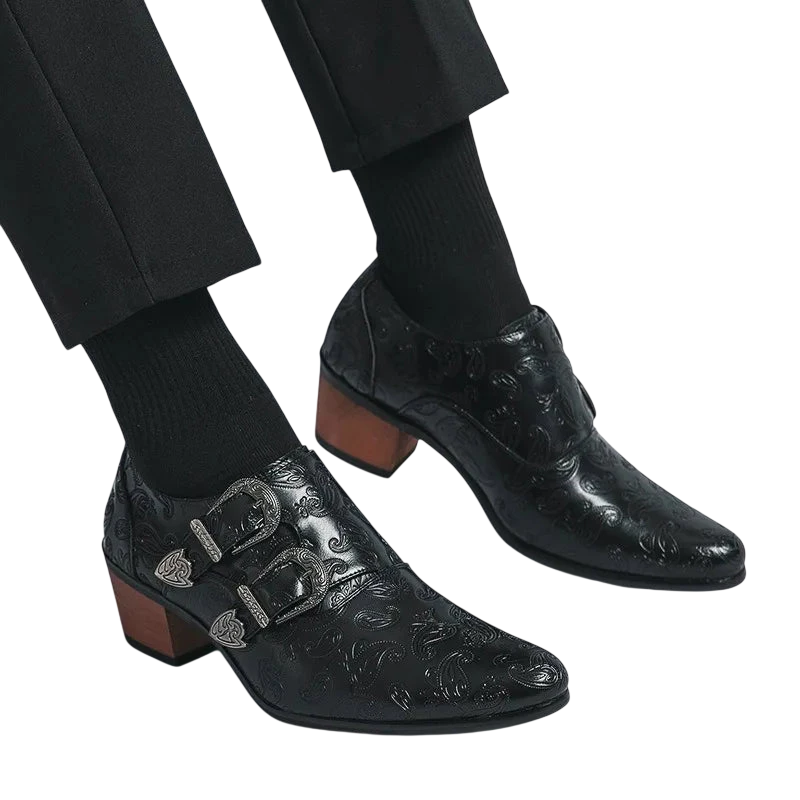 Mens Wedding Shoes Fashion Slim Fit Pointed High Heel Pullover Shoes Breathable Leather Shoes Classic Vintage Mens Dress Shoe