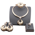 Dubai Jewelry Set For Women Silver Plated Luxury Necklace Earrings Bracelet And Ring Set Jewelry For Wedding Party Trending