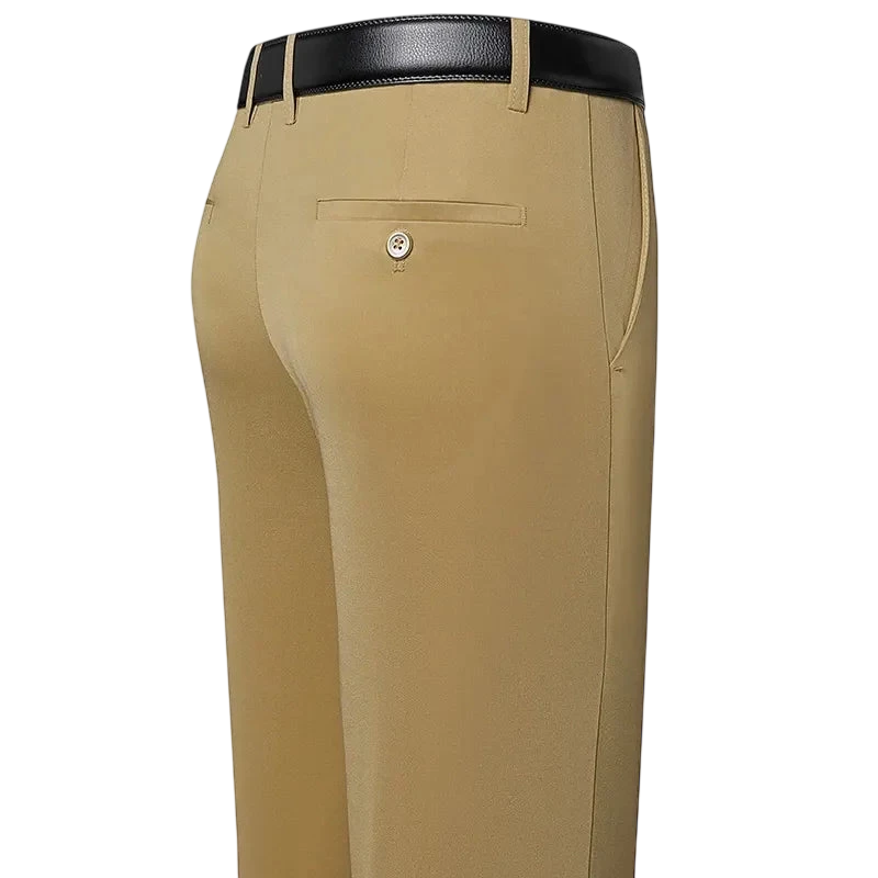 Suit Pants Men Business Casual Trousers Formal Dress Straight Pants Elastic Black Navy Blue Male Clothing