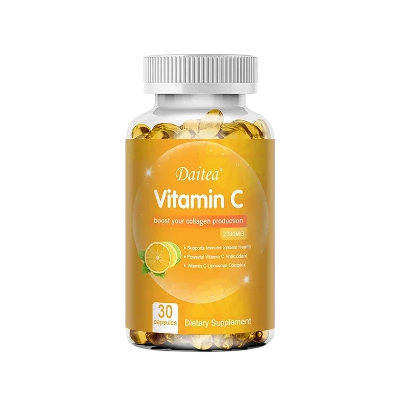 Vitamin C Capsules 2000Mg Promote Collagen Production Support Skin And Immune Health Powerful Antioxidant 120 Capsules