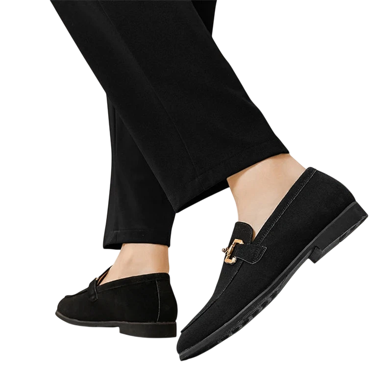 Fashion Brand Men Suede Leather Shoes Black Beige Horsebit Loafers Slip On Formal Mens Dress Shoes Wedding Office Casual Shoes