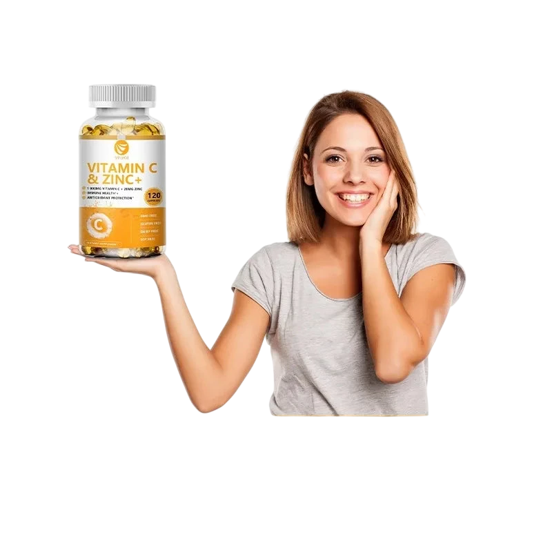 Vitakit Vitamin C 1000Mg With Zinc 20Mg 120 Capsules Vitamin Dietery Supplement Non Gmo Gluten Free Vegan
