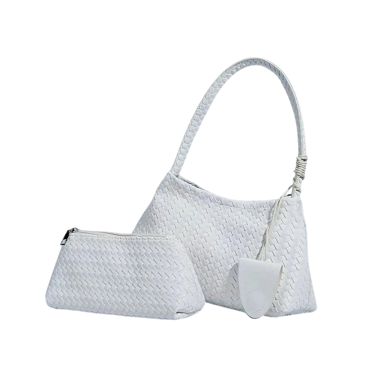 Womens Hand Woven Handbag2026New Trendy Fashion Niche Underarm Bag Simple Shoulder Bag Bucket Bag Mother Daughter Bag
