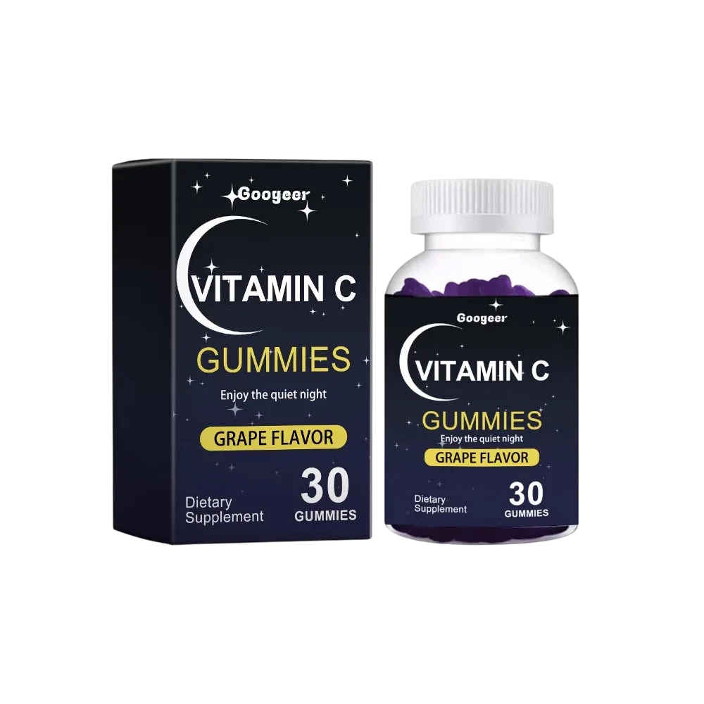 Vitamin C Gummies 30Pcs Grape Flavor Chewable Dietary Supplement With Lutein Pectin Daily Immune Antioxidant Eye Support