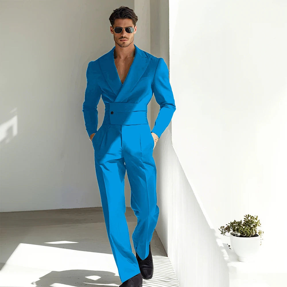 Sexy Men Suits Special Occasion Peak Lapel Skim High Quality Strong 2 Pieces Jacket Pants Banquet Business Luxuery Male Clothing
